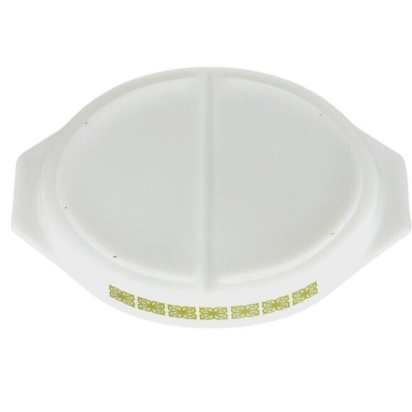 Vintage 60s Pyrex Verde Square Covered Divided Dish & Casserole Dish Set - Picture 15 of 16